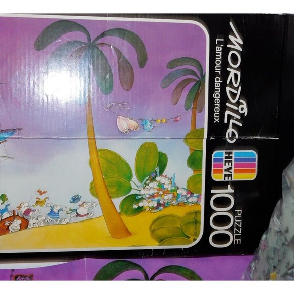 VTG 1974 HEYE Mordillo jigsaw puzzle 1000 pcs L'Amour Dangereux COMPLETE - Picture 5 of 7
